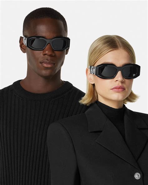 versace black leather medusa sunglasses